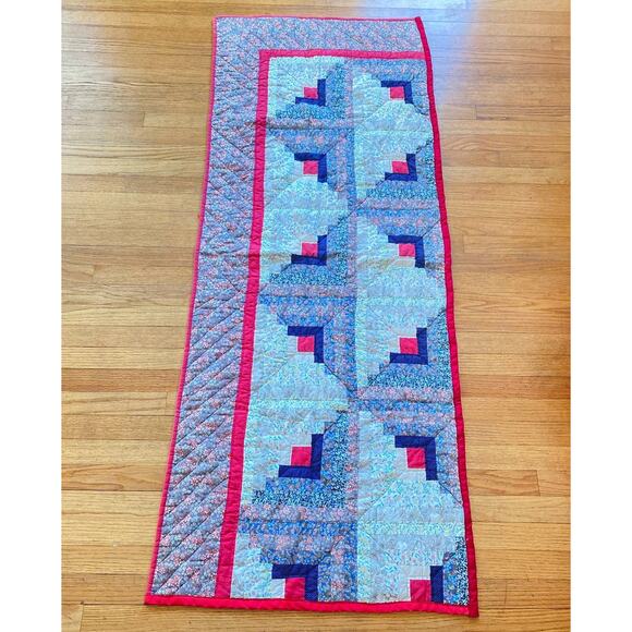 Vintage  Hand Stitched Quilt Table, Runner, Quilt, Blanket, throw - Picture 1 of 10